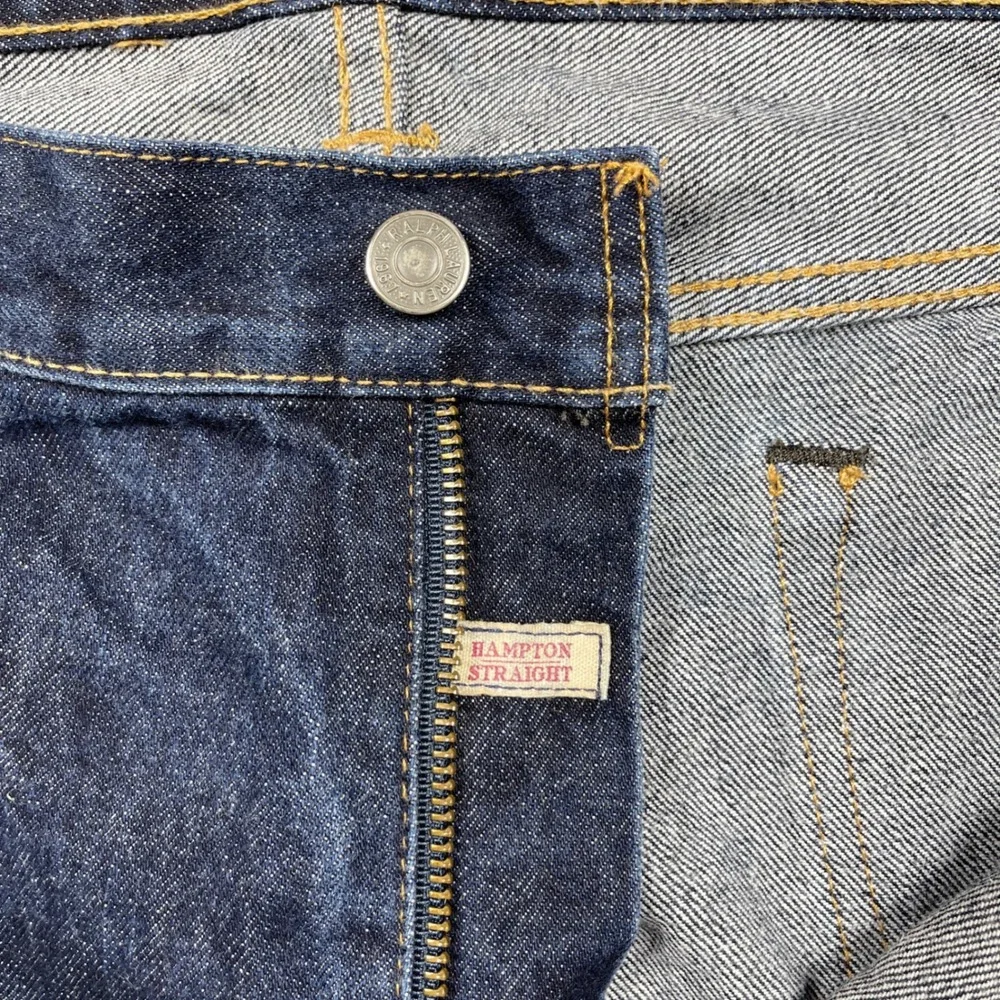 Polo Ralph Lauren Jeans Mens 42x30 Blue Hampton Straight Dark Wash Classic Denim